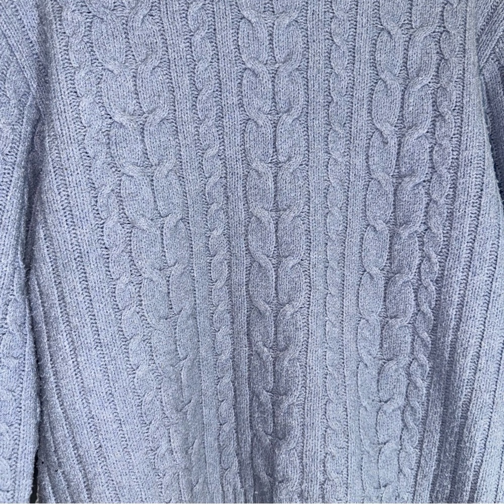 Hollister Blue Crew Neck Cable Knit Sweater - Picture 5 of 11